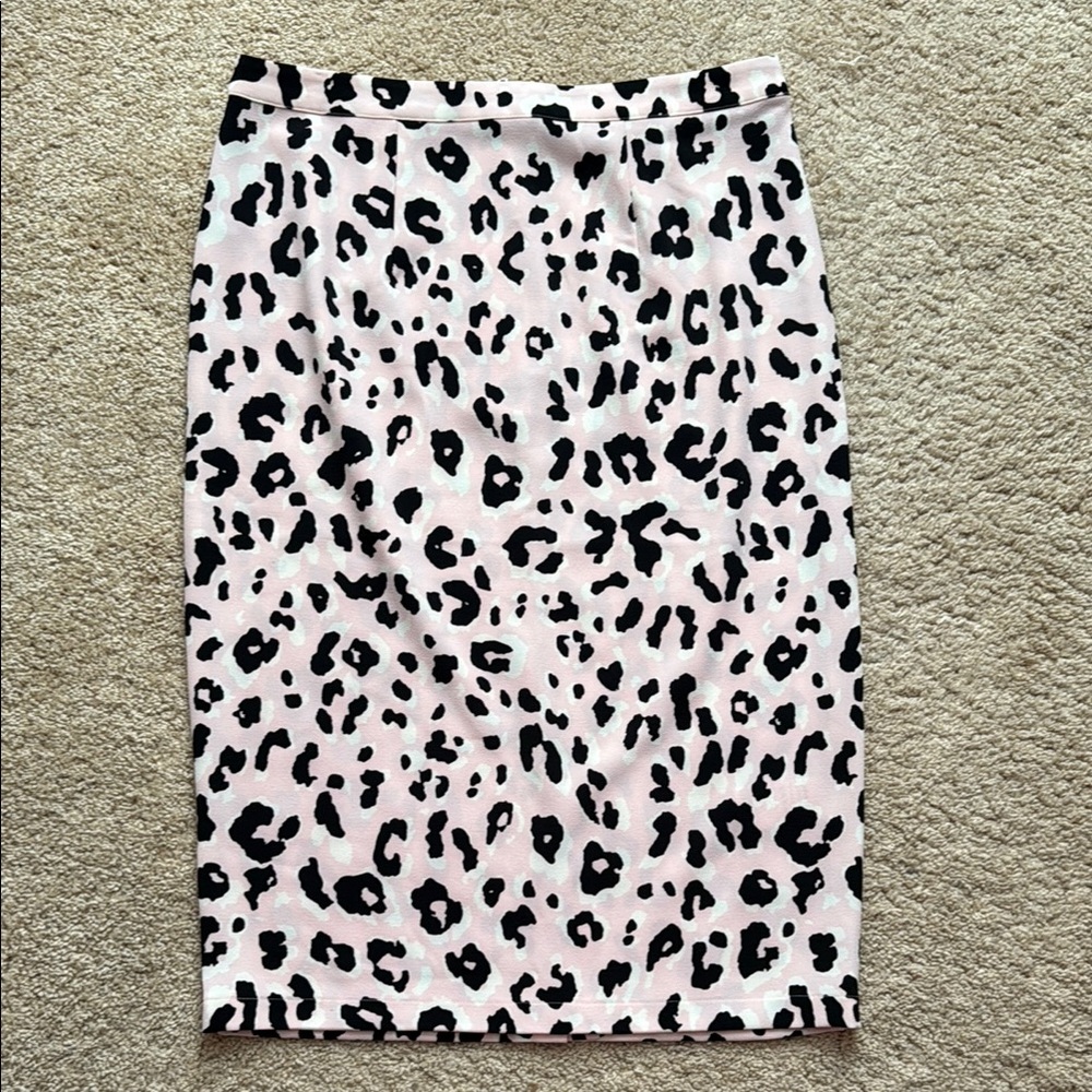 NEW | Warehouse | Pink Leopard Midi Skirt